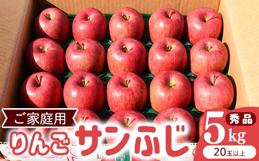 
                  令和8年産 《ご家庭用》りんご サンふじ 秀品 5kg（20玉以上）2026年産 山形県産【2026年12月上旬頃から下旬頃発送予定】　014-B-HK007
                
