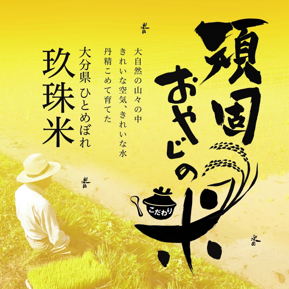 ＜先行受付＞【令和7年 玖珠産・ひとめぼれ 精米 10kg】頑固