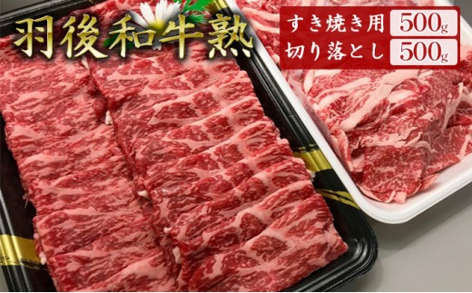 
                  「羽後和牛」の生みの親 「羽後和牛 熟」モモすき焼き用500g＋切り落とし500g 計1kg
                
