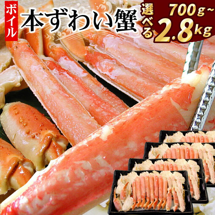 【ふるさと納税】ボイル本ずわいがにハーフカット 選べる 700g 〜 2.8kg ズワイガニ ずわいがに ズワイ蟹 ずわい蟹 かに カニ 蟹 北海道 根室市 海鮮