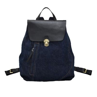 ふるさと納税 豊岡市 豊岡鞄　井原デニム×TOYOOKAKABAN　デニムリュック　ネイビー