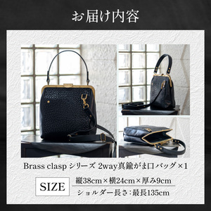 【soul;solid】Brass clasp シリーズ 2way真鍮がま口バッグ【ジャパンレザーアワード2024入賞】 ［178S11］ soul solid 2way 真鍮 がま口 バッグ イタリ