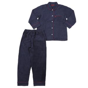 【カラー：ネイビー サイズ：M】フランネル 無地 レディス パジャマ