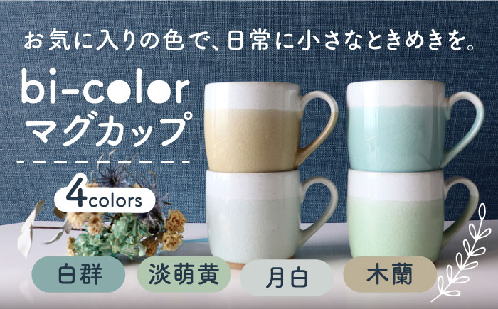 
【美濃焼】 bi-color マグカップ 4色セット (白群・淡萌黄・月白・木蘭) 【山二製陶所】 食器 マグ コーヒーカップ [MDA009]
