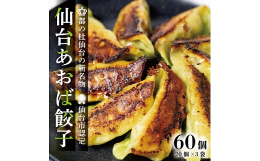 ＜新仙台名物＞雪菜を練り込んだヘルシーな『仙台あおば餃子』60個セット(20個×3袋・バラ入り)【1557610】