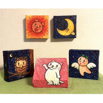 ふるさと納税 八尾市 ミニ3Dキャンバス作品【ばいにゃん(ねこ)】(D170)