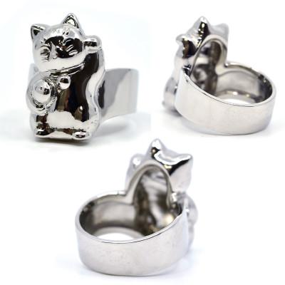 ふるさと納税 南アルプス市 純プラチナ製(Pt999) 『招き猫』リング 20号 |  | 03