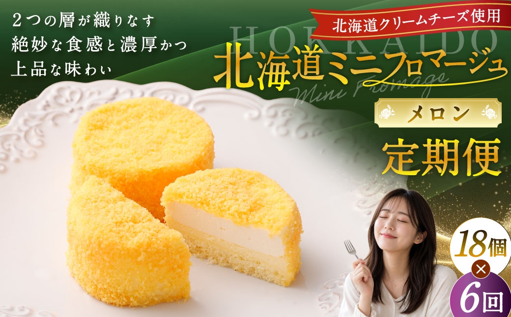 
            【6回定期便】 北海道ミニフロマージュ （メロン） 約900g×6回 合計約5.4kg ミニフロマージュ フロマージュ チーズケーキ ケーキ スイーツ 洋菓子 冷凍 北海道 小樽市
          