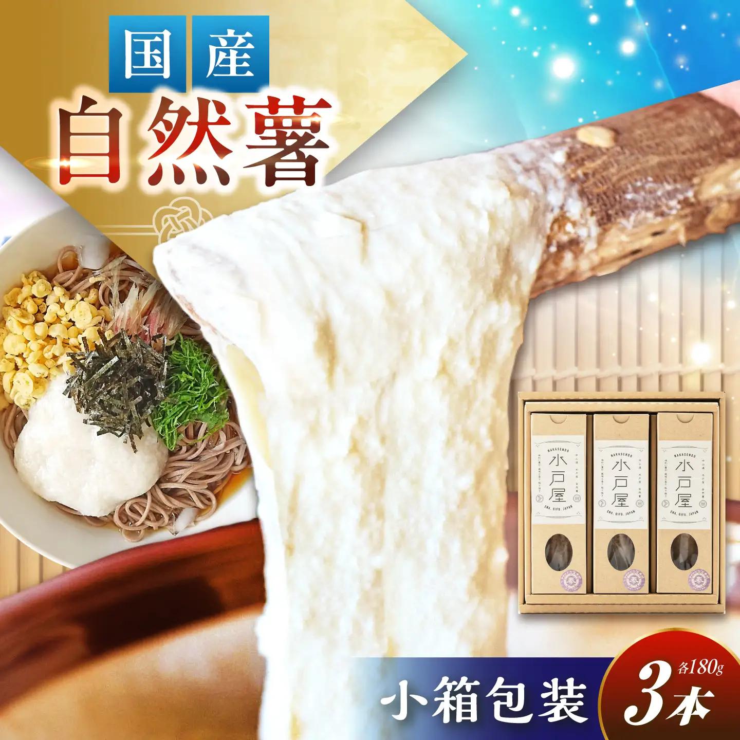 自然薯 小箱（180g）×3 / 恵那市 / 水戸屋 [AUFZ010] 自然薯
