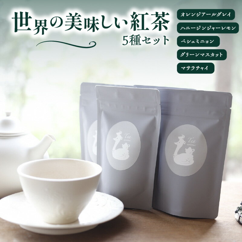 【ふるさと納税】【母の日ギフト】≪5月10日お届け≫世界の美味しい紅茶5種セット フレーバーティー 紅茶 産地茶葉 飲みやすい お茶と旅する喫茶店 百色水 もいろみ
