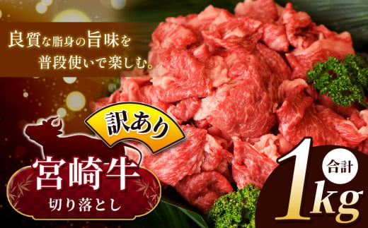 【訳あり品】宮崎牛 切り落とし  1kg | 宮崎牛 黒毛和牛 牛肉 肉 にく 国産 ブランド牛 カレー 牛丼 野菜炒め  宮崎県 五ヶ瀬町