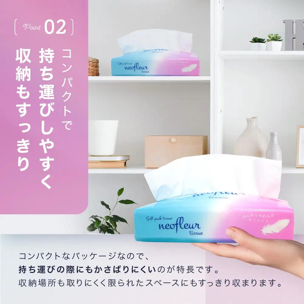 ソフトパックティッシュ　5個パック（コンパクト）×24セット(120個） ティッシュ