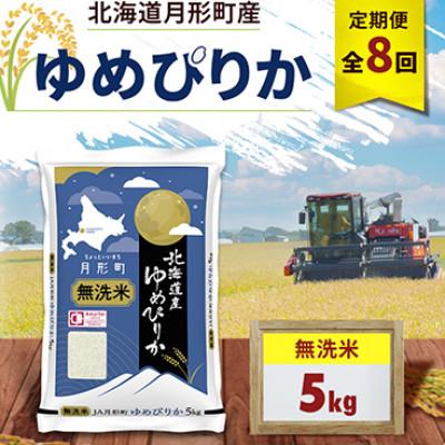 ふるさと納税 月形町 【毎月定期便】北海道月形町産 ゆめぴりか「無洗米」5kg×1袋 特Aランク全8回