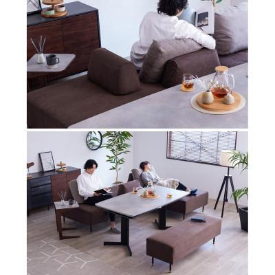 ふるさと納税 大川市 ランプ 幅160cm ソファ アイランドソファ ブラウン×ベージュ 【モーブル】【大川家具】 |  | 01