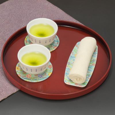 ふるさと納税 和歌山市 友禅和紙 おしぼり トレー 梅桜 桜流れ 5枚セット 食洗機対応の和風おしぼりトレー |  | 02