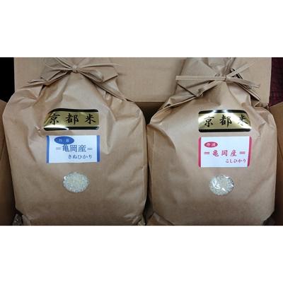 ふるさと納税 亀岡市 【令和7年産】契約農家の亀岡米　食べ比べセット (こしひかり5kg、きぬひかり5kg)