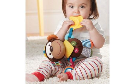 No.344-01 ダイパーケーキ/バンダナバディーズ/モンキー ／ おむつケーキ 出産祝 ギフト 贈り物 女の子 男の子 赤ちゃん ベビー ベビーギフト ぬいぐるみミラー 歯がため カシャカシャ音 