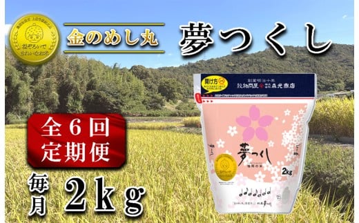 CE-097_【定期便６回】令和７年米　金のめし丸夢つくし２Kg（1袋）×６回