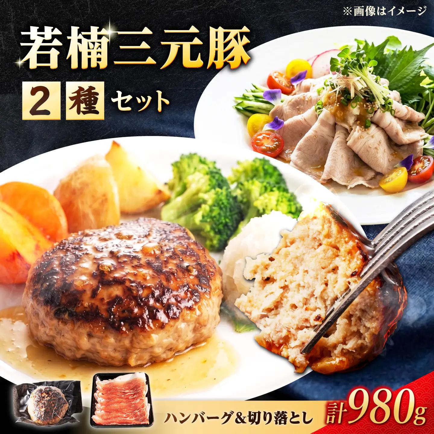 若楠三元豚 切り落とし500g・ハンバーグ4個 [UBH010]