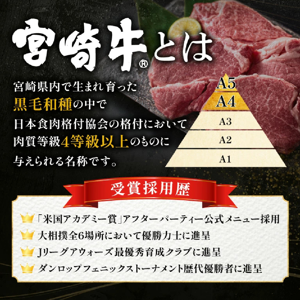 A4等級以上 宮崎牛 ロースステーキ 250g（牛肉 黒毛和牛 畜産農家応援 ロース ステーキ 赤身 数量限定）