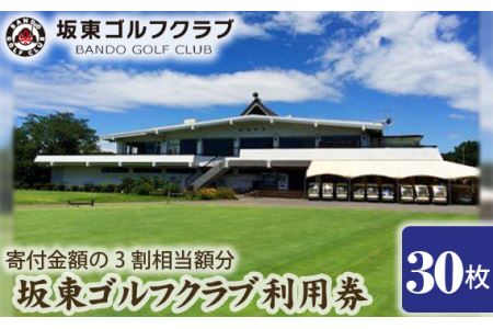 【坂東ゴルフクラブ】ゴルフ場利用券30000円分（寄付金額の3割相当額分） ／ ゴルフ golf GOLF ごるふ ゴルフ場 チケット ちけっと 体験 プレー券 利用券 ゴルフ場利用券 都心から1時間 アクセス抜群 好立地 茨城県 No.164