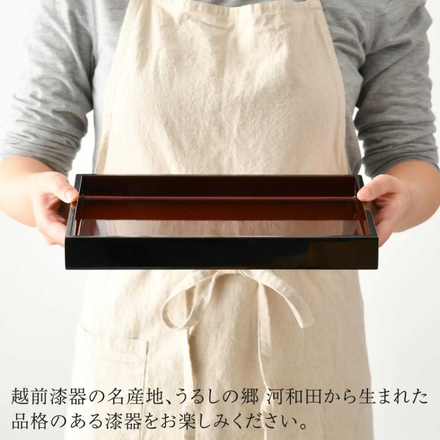越前塗　わすれな盆（化粧箱入り）