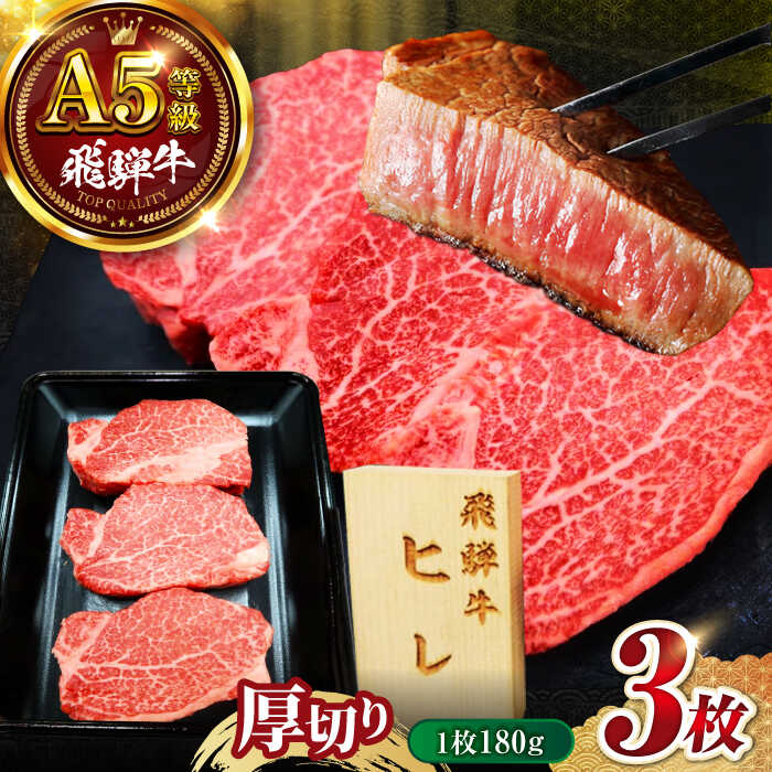 【ふるさと納税】飛騨牛 5等級 ヒレステーキ (1枚180g×3枚) 岐阜市 / 丸福商店[ANBO047]