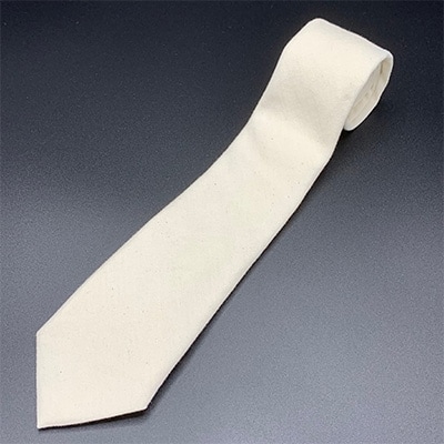 クラバットユキジ製　ソフト・デニムタイ(ミルキーホワイト)