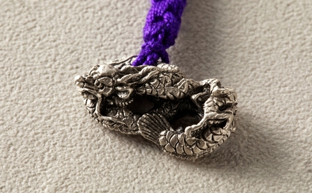 [銀製] 斎藤美洲 干支根付 辰