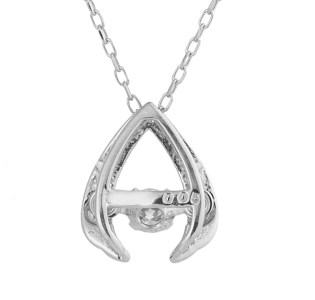 ダンシングストーンダイヤペンダント(ネックレス)【mermaid】10金ホワイトゴールド・0.05ct　D10-0088