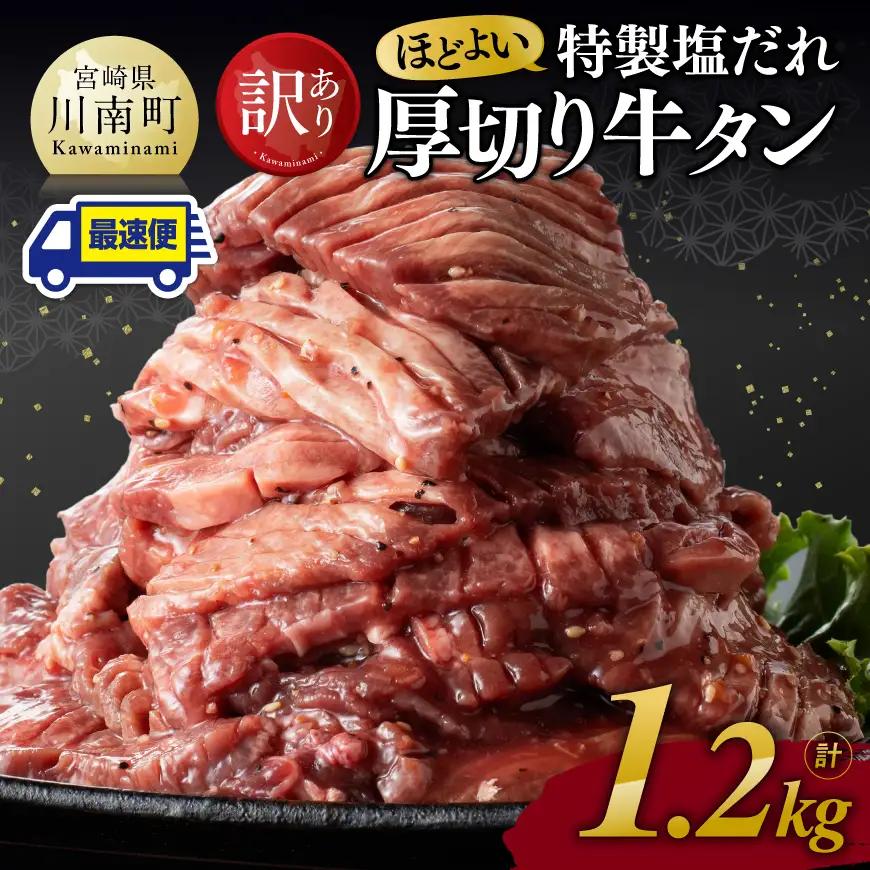 牛タン ※最速便※【訳あり】特製塩だれ厚切り牛タン1200g 牛肉