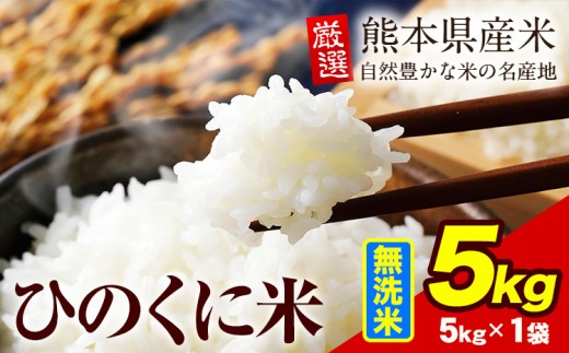 無洗米 ひのくに米 5kg 《7-14日以内に出荷予定(土日祝除く)》 食品 米 こめ コメ 熊本県産 ふるさと納税 お米 おこめ 熊本