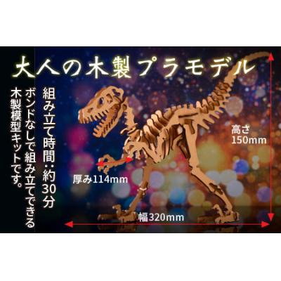 ふるさと納税 大野市 レーザー加工　奥越恐竜木製模型キット(ティラノサウルス3D)ナチュラルブラウン |  | 01