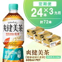 【ふるさと納税】【3カ月定期便】爽健美茶 健康素材の麦茶 600mlPET×24本(合計3ケース)【機能性表示食品】【コカコーラ ローズヒップ 定期便 脂肪 健康的 おいしい 飲みやすい ポリフェノール 機能性表示食品】C2-R090371