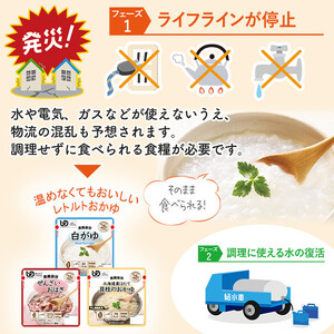 非常食10日分7年保存【レトルト白がゆ】水不要/防災 備蓄/介護/UDF/食物アレルギー対応