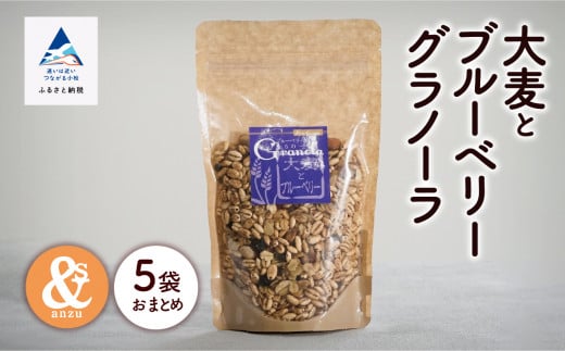 シリアル 朝食 健康 小松産 大麦とブルーベリーグラノーラ 5袋おまとめ