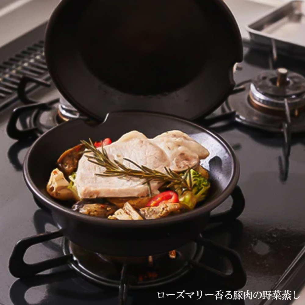 【萬古焼（ばんこやき）】華月　TOBAN グレー　安政三年創業。江戸時代から続く老舗窯元が開発。 新感覚！鍋で焼く！調理兼用食器。 │丼 ごはん鍋 ごはん炊 孤高　グルメ KAGETSU 四日市_イメ