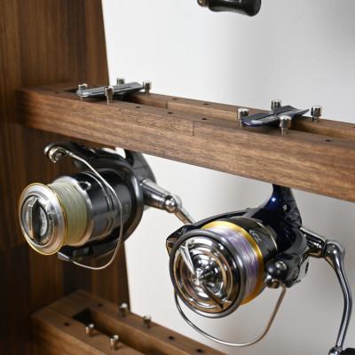 ふるさと納税 横手市 ロッドスタンド両面19本掛け+リールスタンド両面Mサイズ /本体:ブラウン　フェルト:ブラック |  | 02