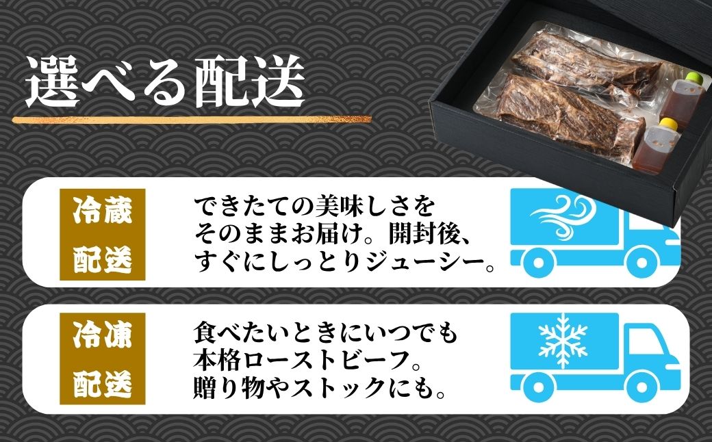 【選べる配送方法 冷蔵／冷凍】 国産牛 ローストビーフ 2パック(600g) 創業67年の老舗肉屋の味 牛肉 お肉 もも肉 モモ 広島県 竹原市 濃厚 厳選食材 手作り