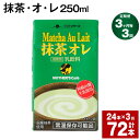 【ふるさと納税】【定期便】【3ヶ月毎3回】抹茶・オ・レ 250ml 計72本 計18L（24本×3回）抹茶オーレ 抹茶オレ 抹茶ミルク 抹茶 乳製品 乳飲料 クロレラ 緑茶ポリフェノール 飲み物 飲料 常温保存 お取り寄せ 静岡抹茶 朝比奈 熊本県産 菊池市 送料無料