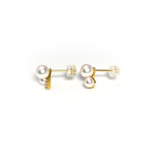 K18YG　アコヤ真珠　ダイヤモンド　ピアス（#104：01052842）