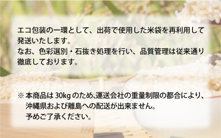 ＜数量限定＞ 令和7年産 雪若丸 【玄米】 30kg （30kg×1袋） 山形県真室川町 ＜沖縄県・離島配送不可＞　◆SR7Y30M-G9999