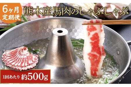 【6か月定期便】熊本産 馬肉の しゃぶしゃぶ 約500g