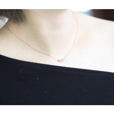 ふるさと納税 桜川市 桜ピンクのラウンドブリリアンカットの3連プチネック |  | 02