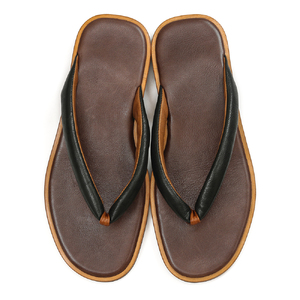 TUっKAKE BR/BL（ブラウン/ブラック）　ユニセックス ファッション 靴 シューズ 栃木レザー つっかけ XS（23.5〜24.0cm）