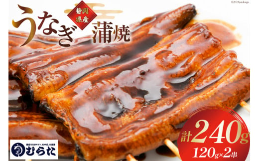 うなぎ 国産 炭火焼 肉厚 蒲焼 120g ×2尾 計240g [村田商店 静岡県 吉田町 22424322] 鰻 ウナギ 炭火焼き 炭火 蒲焼き 冷凍 真空パック うなぎのむらた