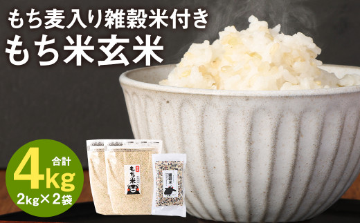 
熊本県菊池産 もち米 玄米 2kg×2袋 雑穀米 200g 計4.2kg ヒヨクモチ
