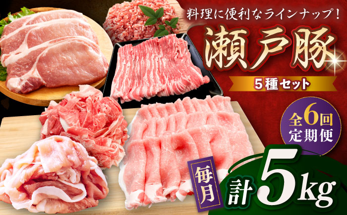 【全6回定期便】瀬戸豚 生活応援セット 計5kg / 豚肉 小分け しゃぶしゃぶ セット / 瀬戸市 / 関屋精肉店 [BBBQ217]