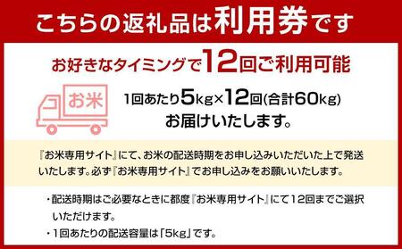【福岡県産夢つくしをお届け】ふるさと納税 らくらくお米便　60kgコース