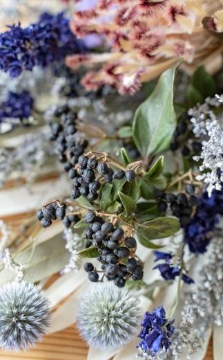 【スワッグ】ドライフラワーブーケ ブルー